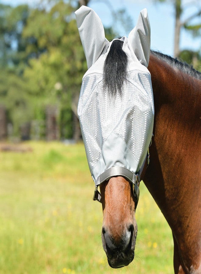 WeatherBeeta ComFiTec Hexi Shield Dual Fly Mask, Silver, Cob - Image 3
